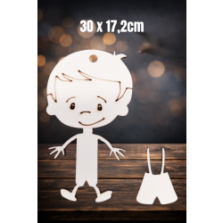 Chłopczyk 30cm, zarys, z otworem, sklejka 3mm